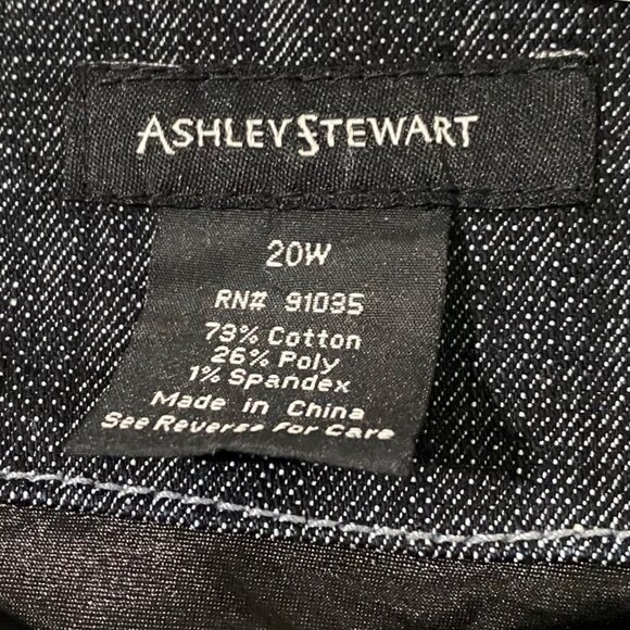 Ashley Stewart Jean Jacket 20W Blue Elevated Moto Style Front Zip Project Piece - Picture 5 of 7